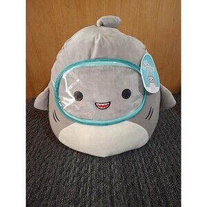 Original Squishmallows 18" Gordon the Shark with Scuba Goggles Kelly Toys New